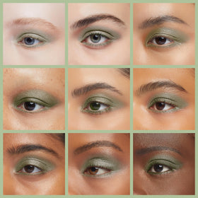 Swatch of Pure Ziva Clover Shimmering Emerald Green Eyeshadow