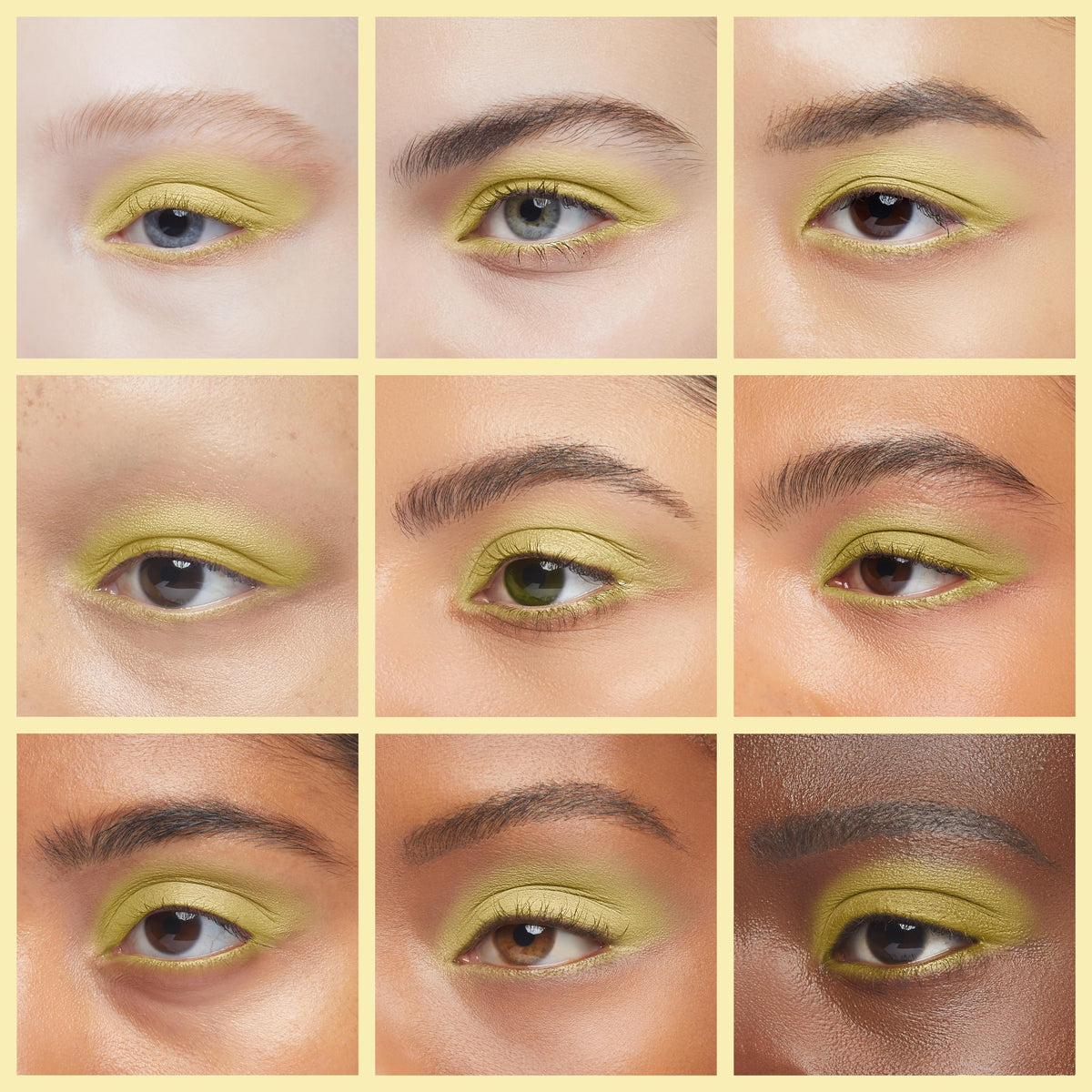Swatch of Pure Ziva Daffodil Matte Yellow Gold Eyeshadow on skin