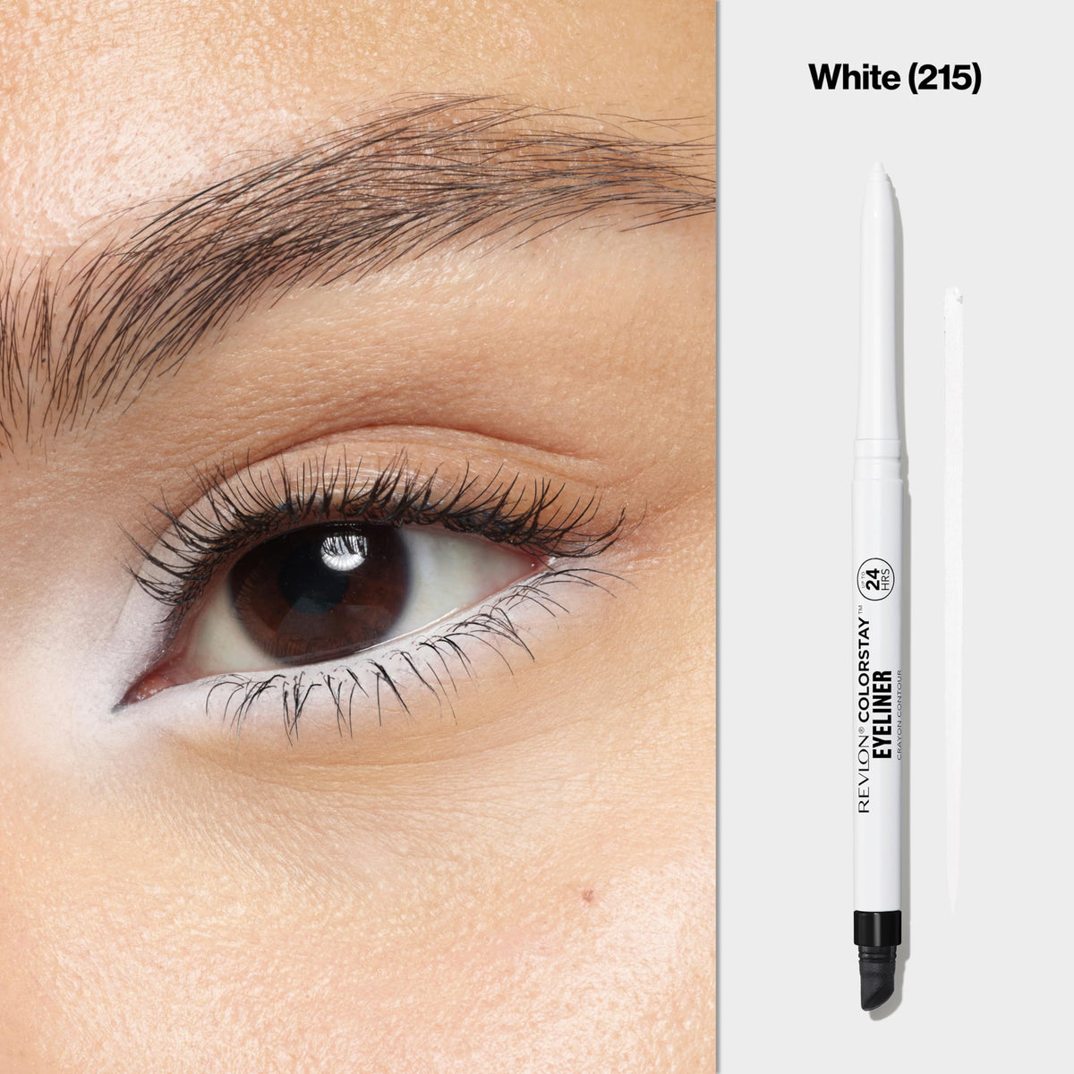 Swatch of REVLON ColorStay Eyeliner in 215 White on skin