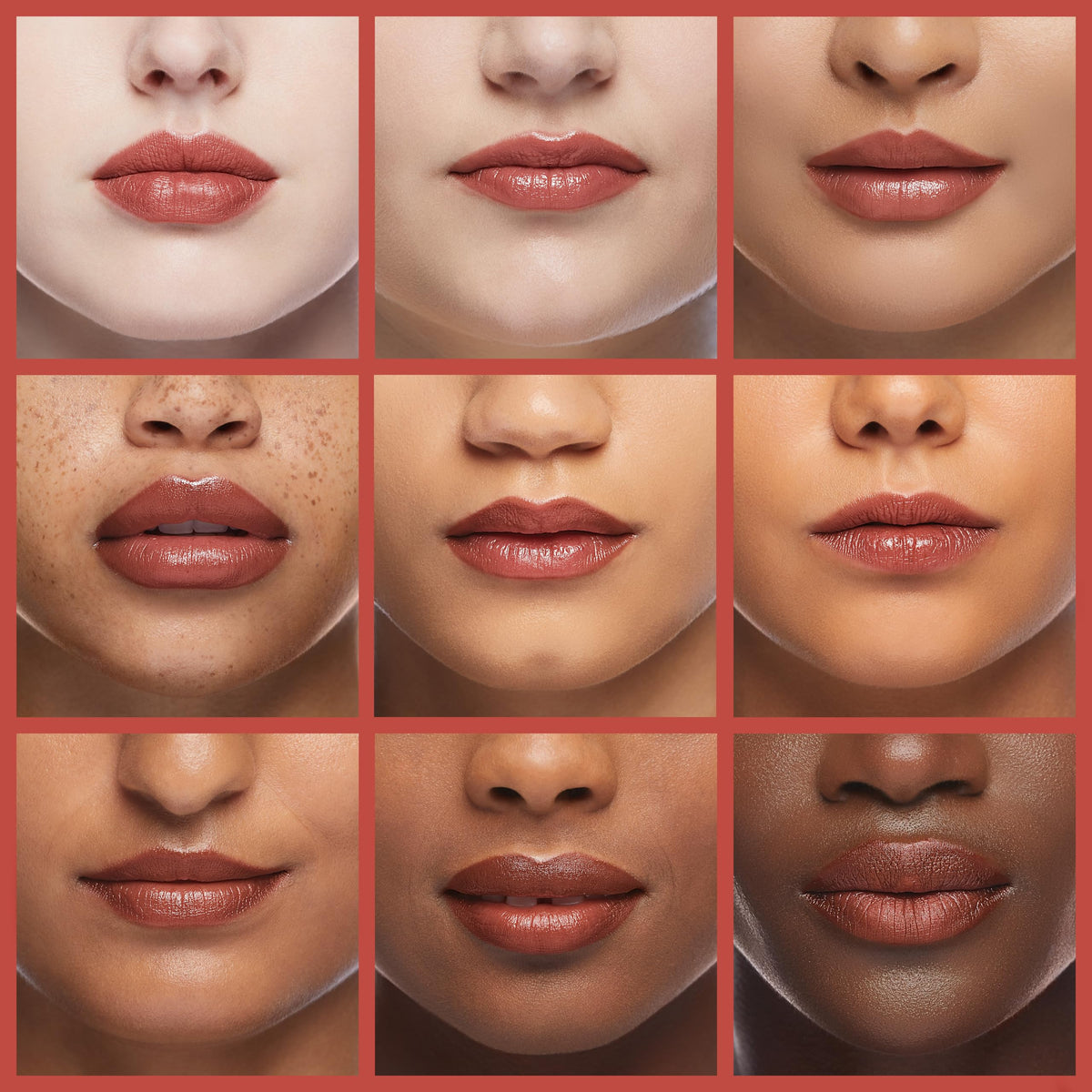 Swatch of REVLON Super Lustrous Lipstick Abstract Orange on skin