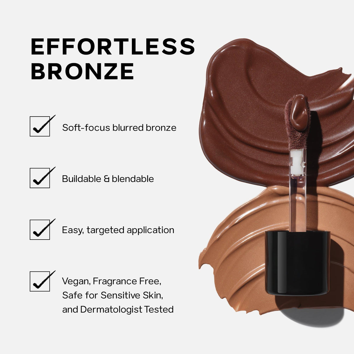 Swatch of Saie Dew Bronze Liquid Bronzer on skin