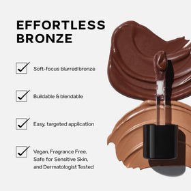 Swatch of Saie Dew Bronze Liquid Bronzer on skin