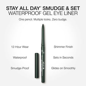 swatch of stila Cypress gel eyeliner on skin