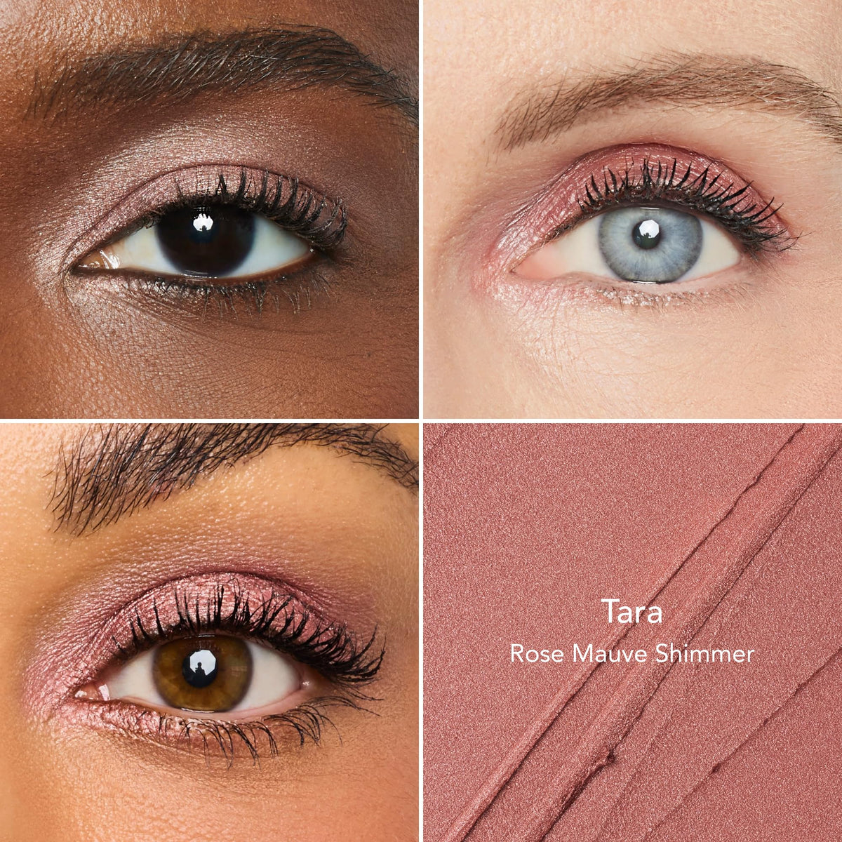 Swatch of Thrive Causemetics Brilliant Eye Brightener Stick Rose Mauve on skin