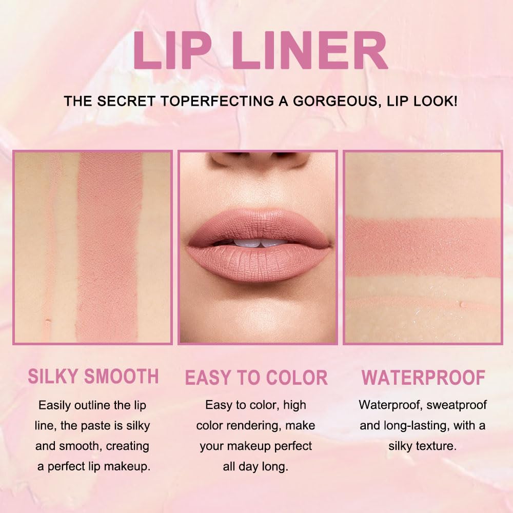 Swatches of 30 colours from Kaely lip liner and lipstick set
