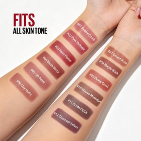 Swatches of BestLand lip combo shades on skin