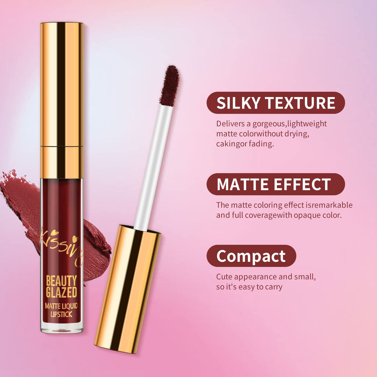 Swatches of BestLand liquid lipstick shades on skin