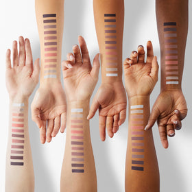 Swatches of BOLOPER eyeshadow shades on skin