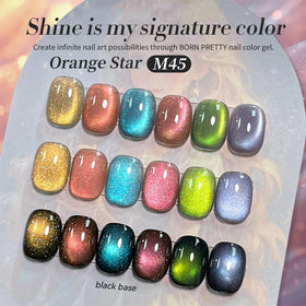 Swatches of Born Pretty magnetic gel nail polish on nails