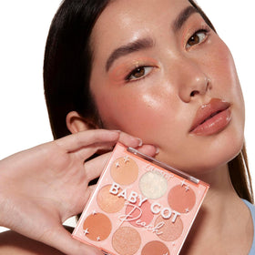 Swatches of ColourPop Baby Got Peach Eyeshadow Palette shades