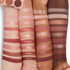 Swatches of ColourPop By The Rosé Eyeshadow Palette on skin