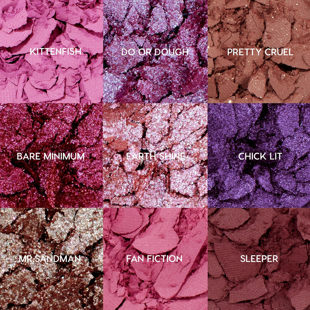 Swatches of ColourPop It's My Pleasure eyeshadow shades