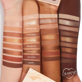 Swatches of ColourPop Nude Mood Eyeshadow Palette on skin