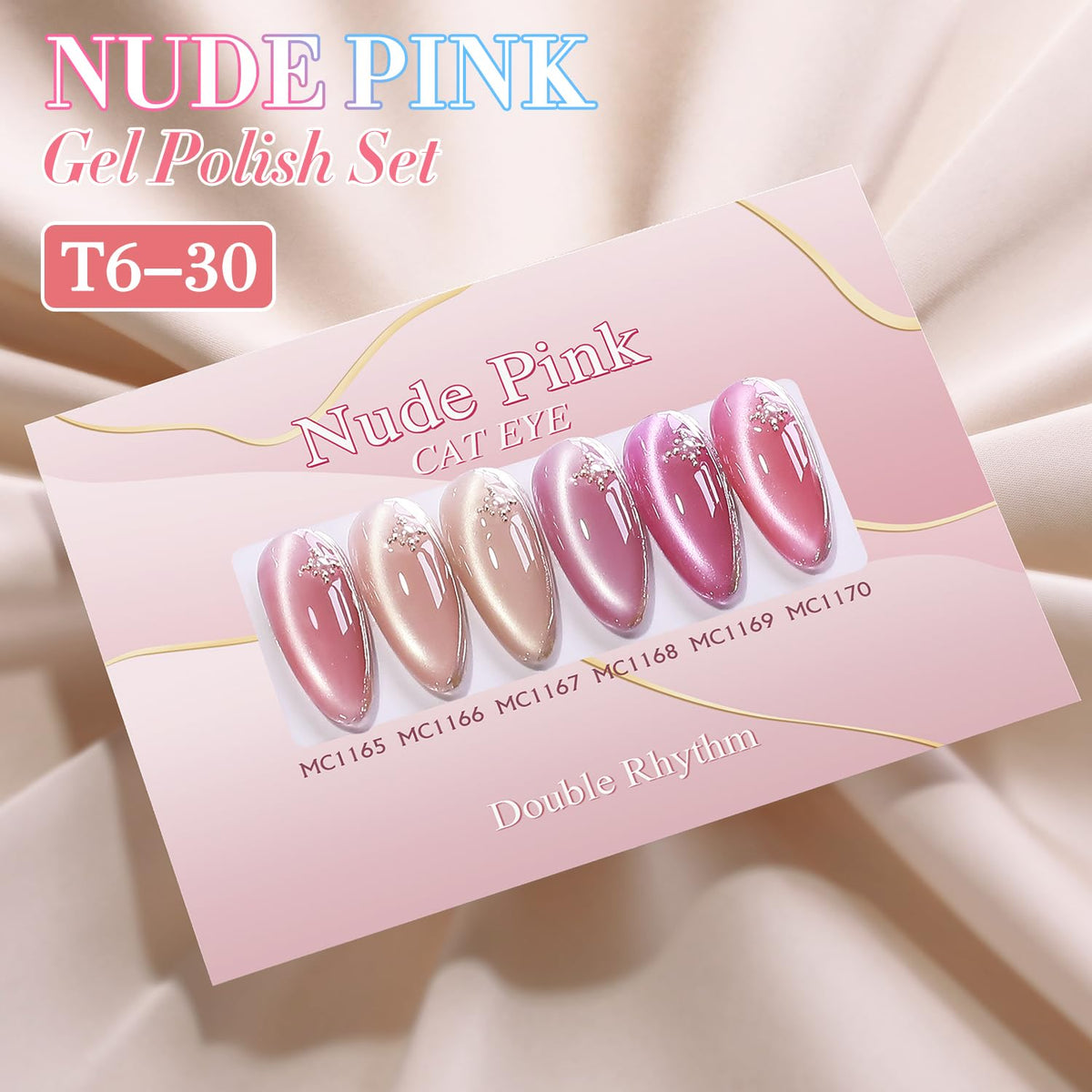 Swatches of Double Rhythm Gel Nail Polish colours on a nail wheel