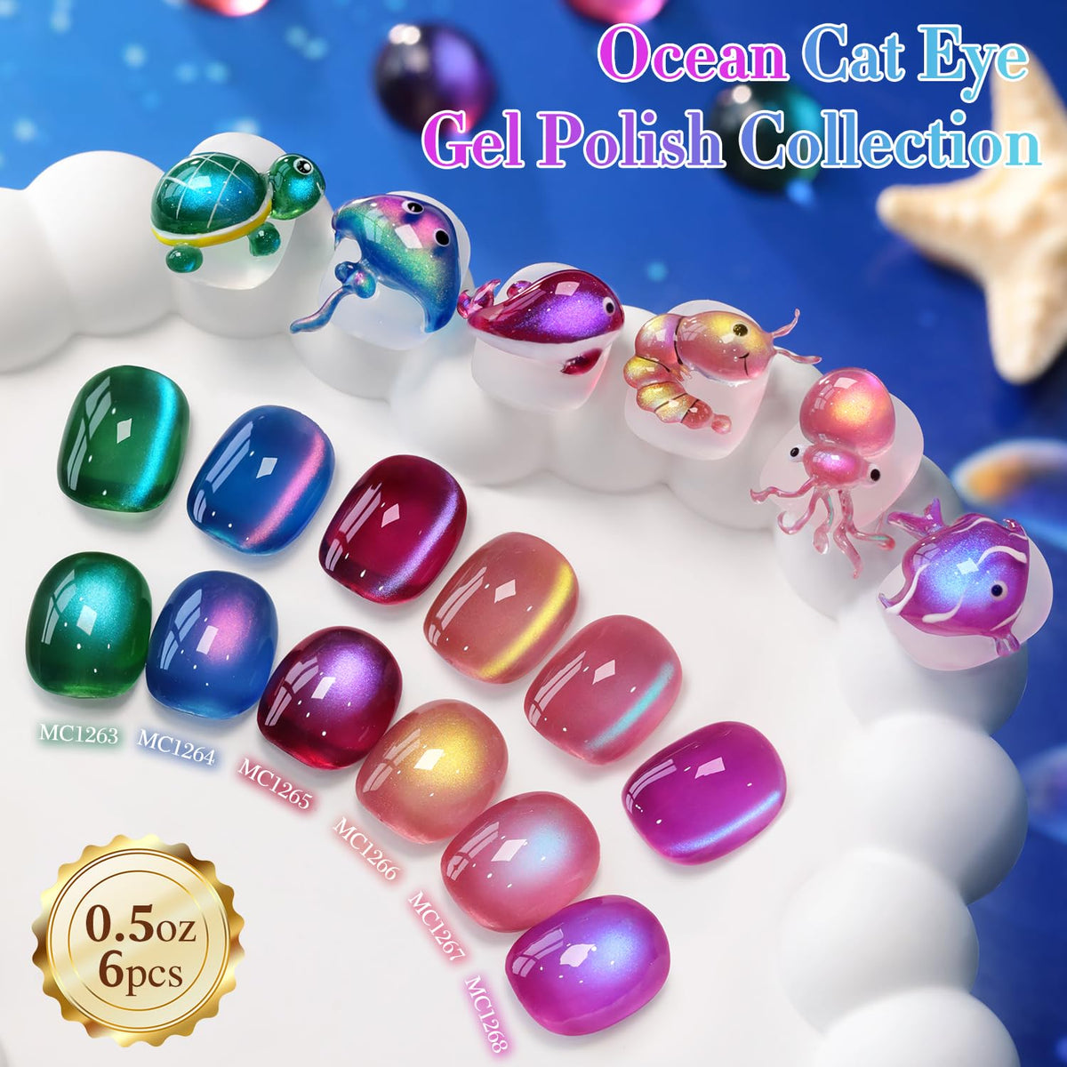 Swatches of Double Rhythm Gel Nail Polish in various colours