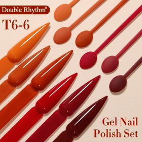 Swatches of Double Rhythm Gel Polish colours on nails