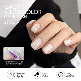 Swatches of GAOY Jelly Nude Gel Nail Polish colours