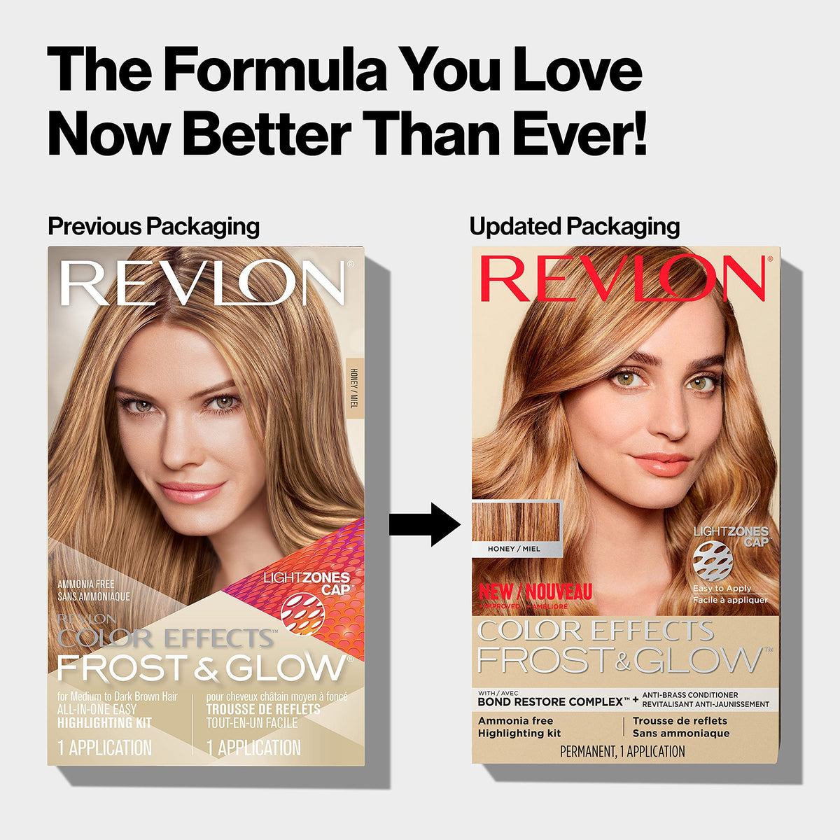 Swatches of Honey and Blonde shades from REVLON highlighting kit