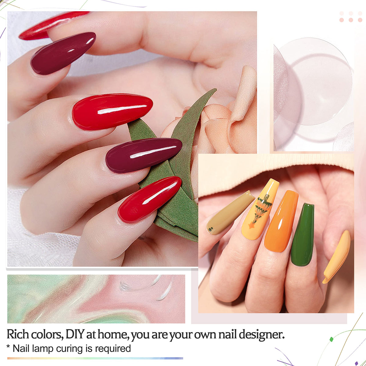 Swatches of JODSONE gel nail polish on nails