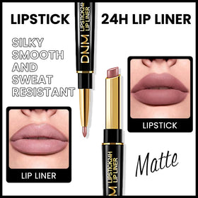 Swatches of Kaely lip liner and lipstick in various shades
