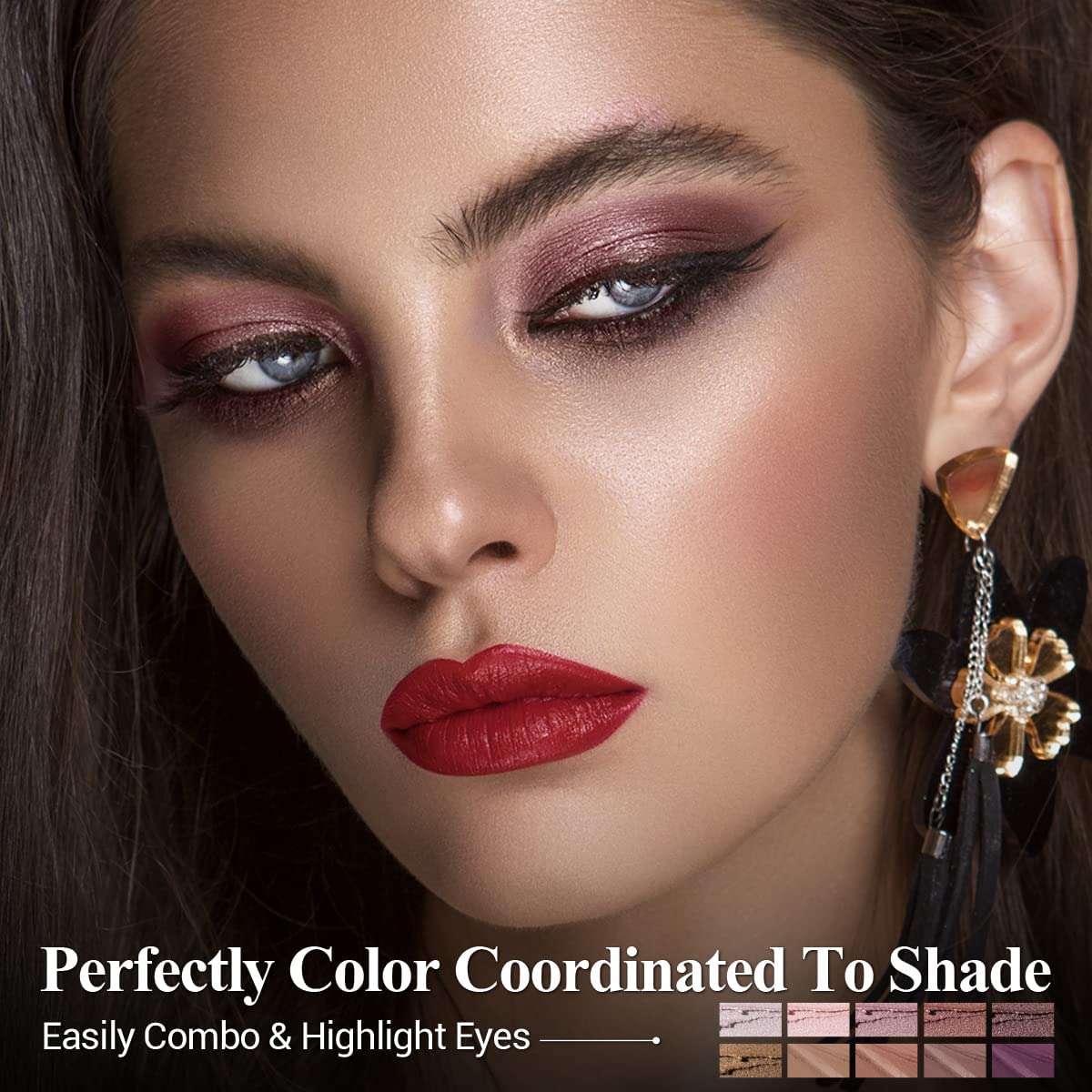 Swatches of LUXAZA PRO neutral eyeshadow shades