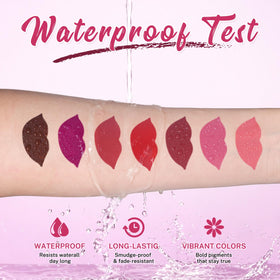Swatches of QiBest lipstick shades on skin