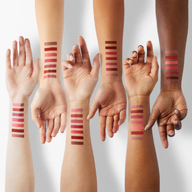 Swatches of QiBest lipsticks on skin