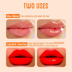 Swatches of tinted shades from Ruby Kisses Vita-Lip Gloss