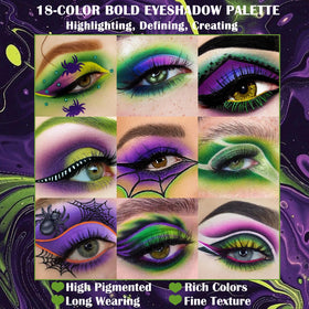 Swatches of UCANBE Green Purple Goth Eyeshadow on skin