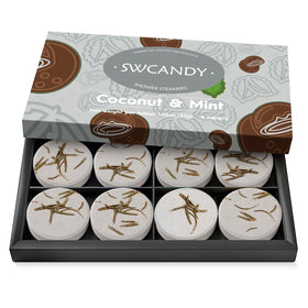 SWCANDY Coconut & Mint Shower Steamers 8 Pack front view