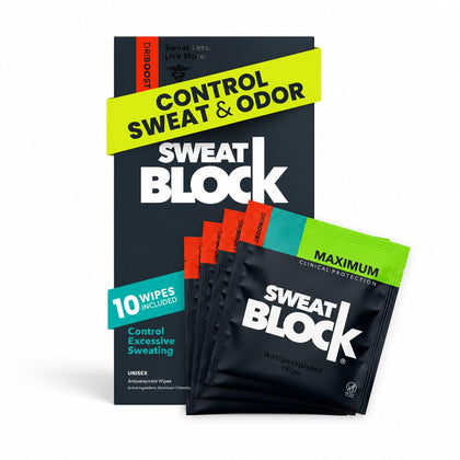 SweatBlock Antiperspirant Wipes 10 Ct front view