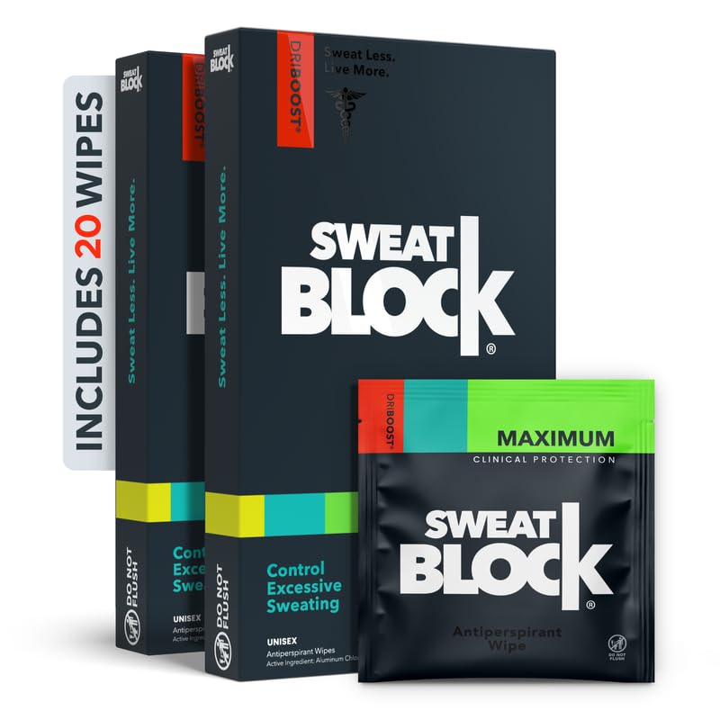 SweatBlock Antiperspirant Wipes packaging front view