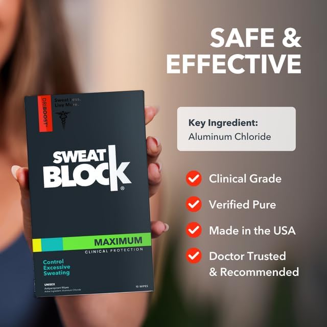 SweatBlock Antiperspirant Wipes with a confident person in casual attire