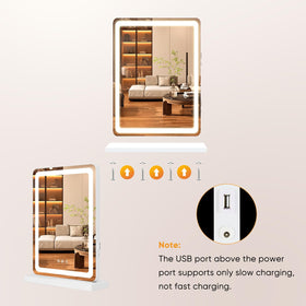 Sweetcrispy vanity mirror showing three colour lighting modes