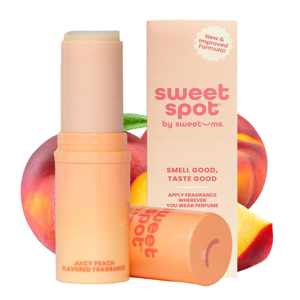 Sweetums SweetSpot Peach Perfume Stick front view