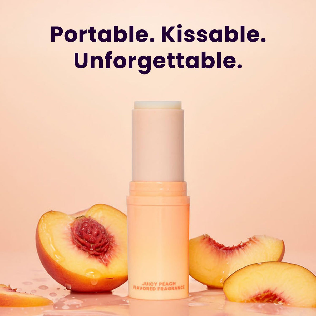 Sweetums SweetSpot Peach Perfume Stick in a travel bag