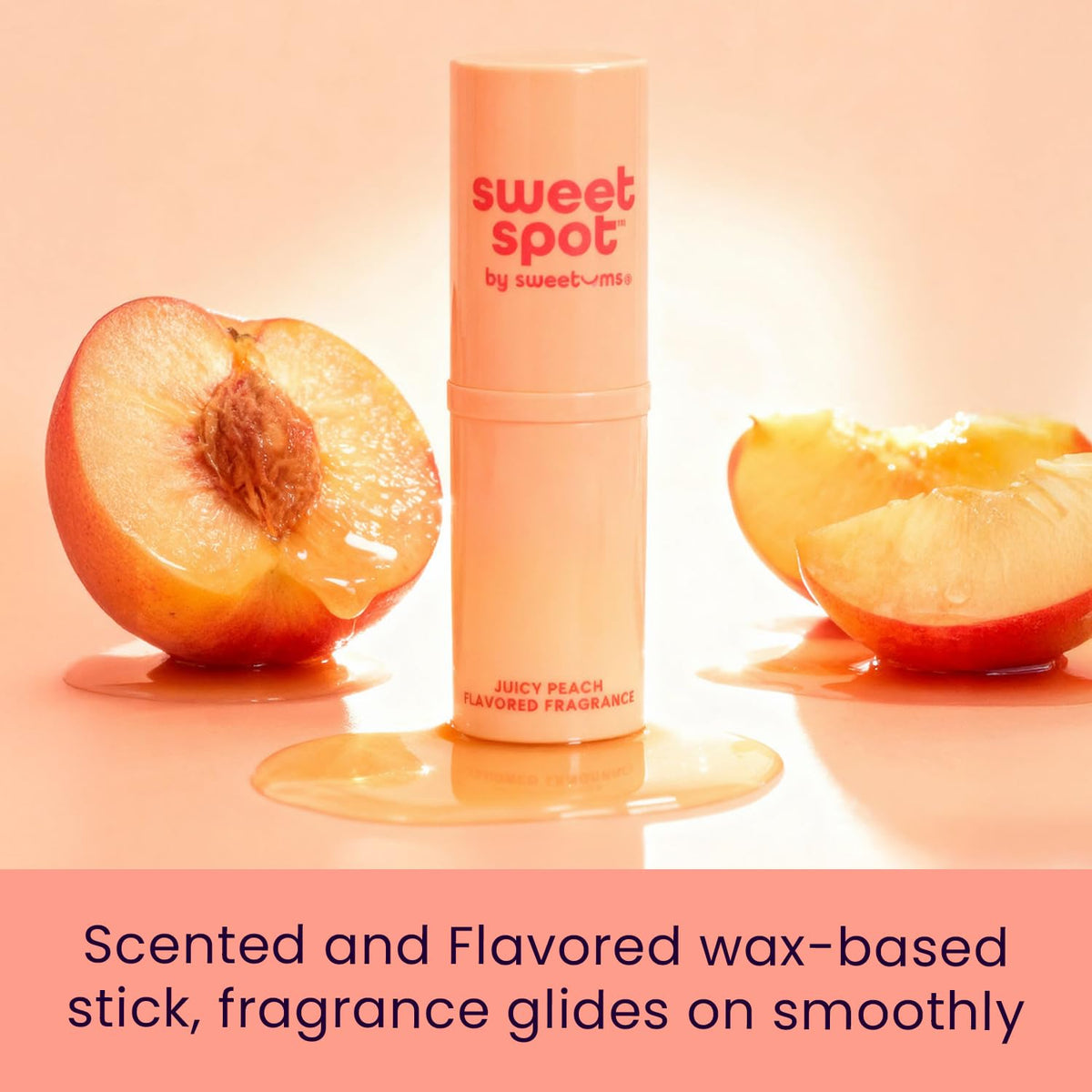 Sweetums SweetSpot Peach Perfume Stick side view