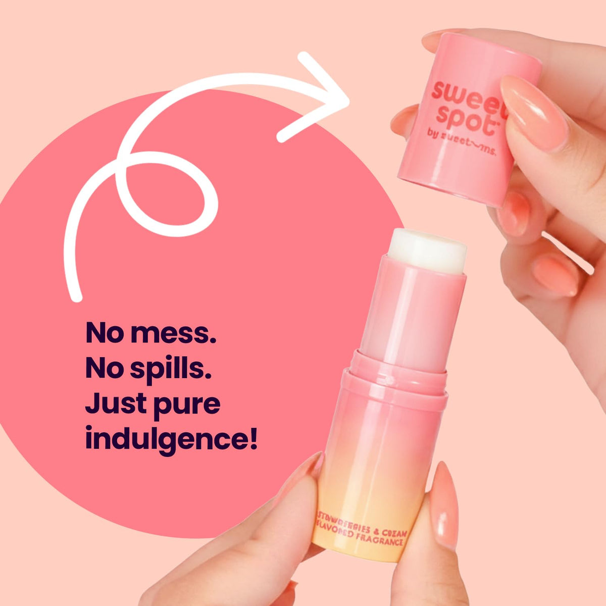 Sweetums SweetSpot Strawberries & Cream Perfume Stick on vanity