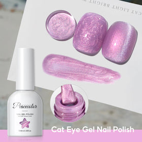 Swirling pearl effect created with PEACECOLOR Cat Eye Gel Nail Polish