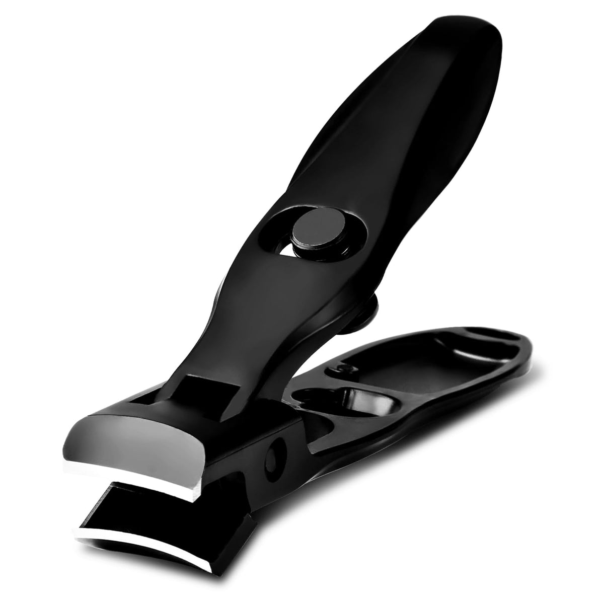 Swocky Wide Jaw Nail Clippers front view with stainless steel finish