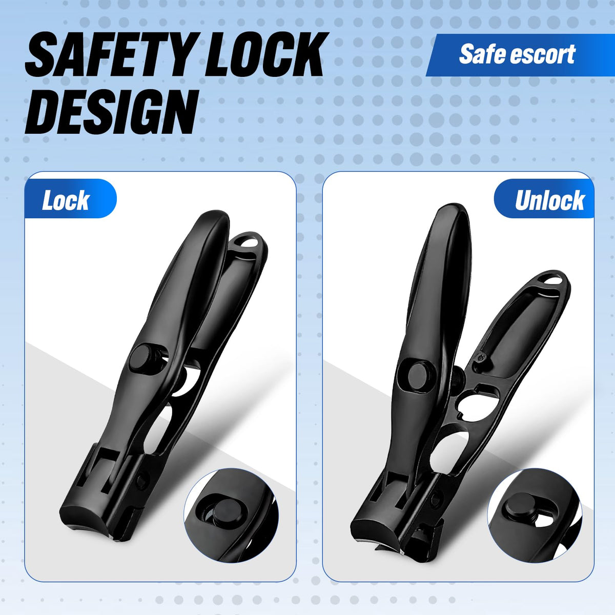 Swocky Wide Jaw Nail Clippers showing extra-wide jaw opening