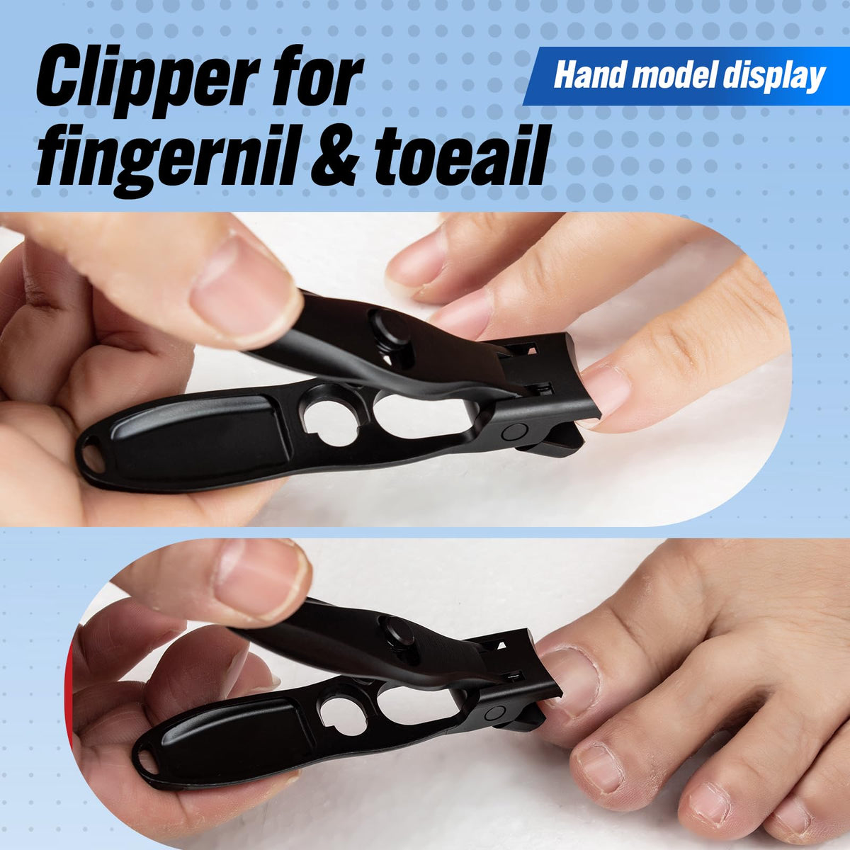 Swocky Wide Jaw Nail Clippers with curved blade close-up