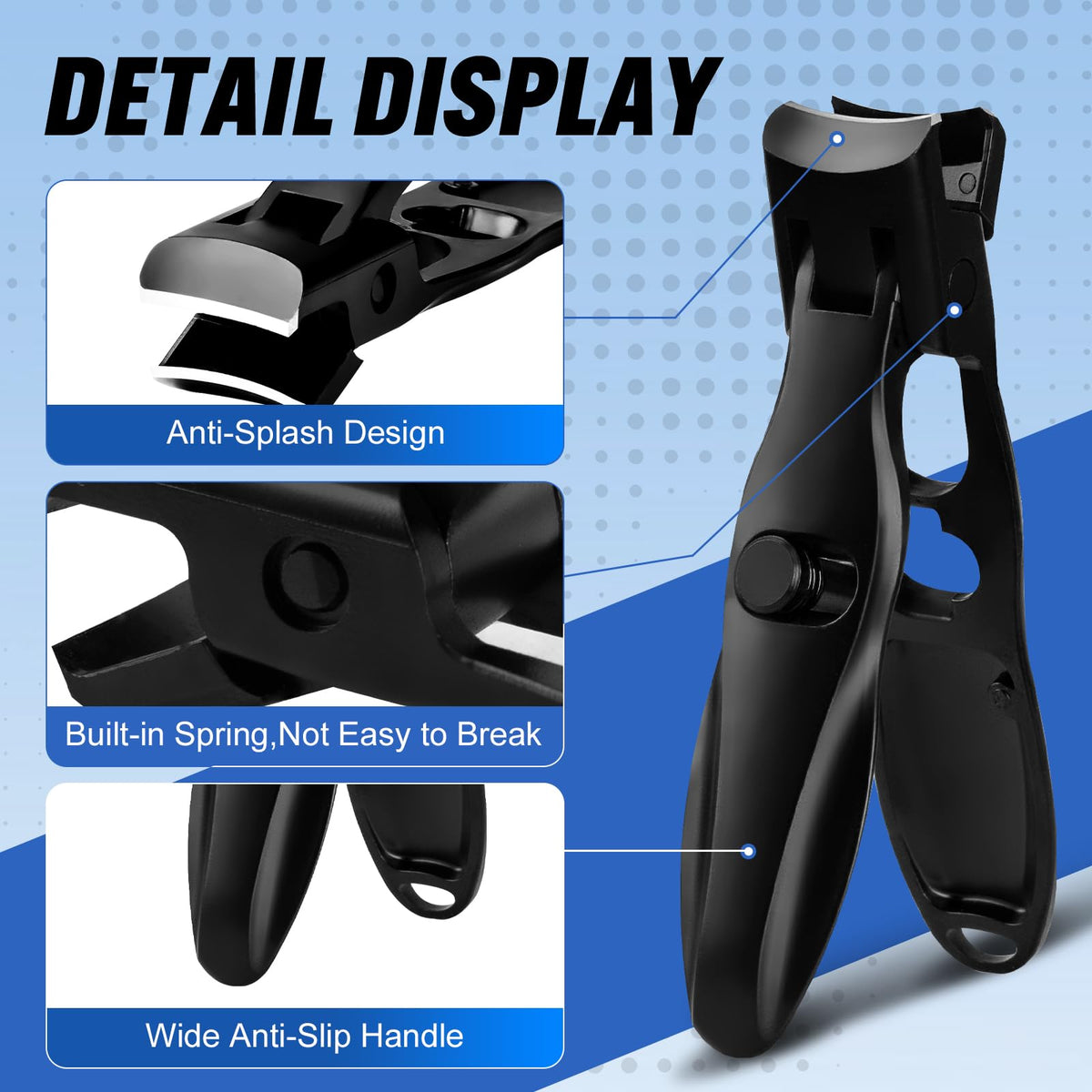 Swocky Wide Jaw Nail Clippers with ergonomic grip handle