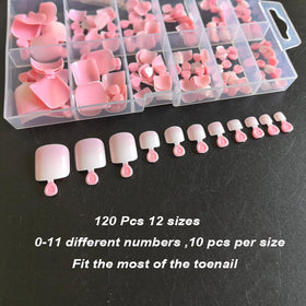 SWRITATSK Pink French Tip Toenails in packaging