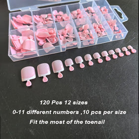 SWRITATSK Press on Toe Nails packaging with 120 pieces