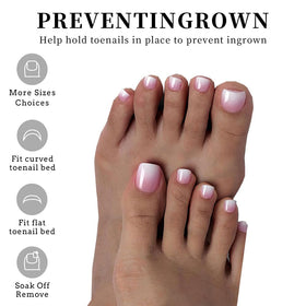 SWRITATSK Press On Toenails displayed in various sizes