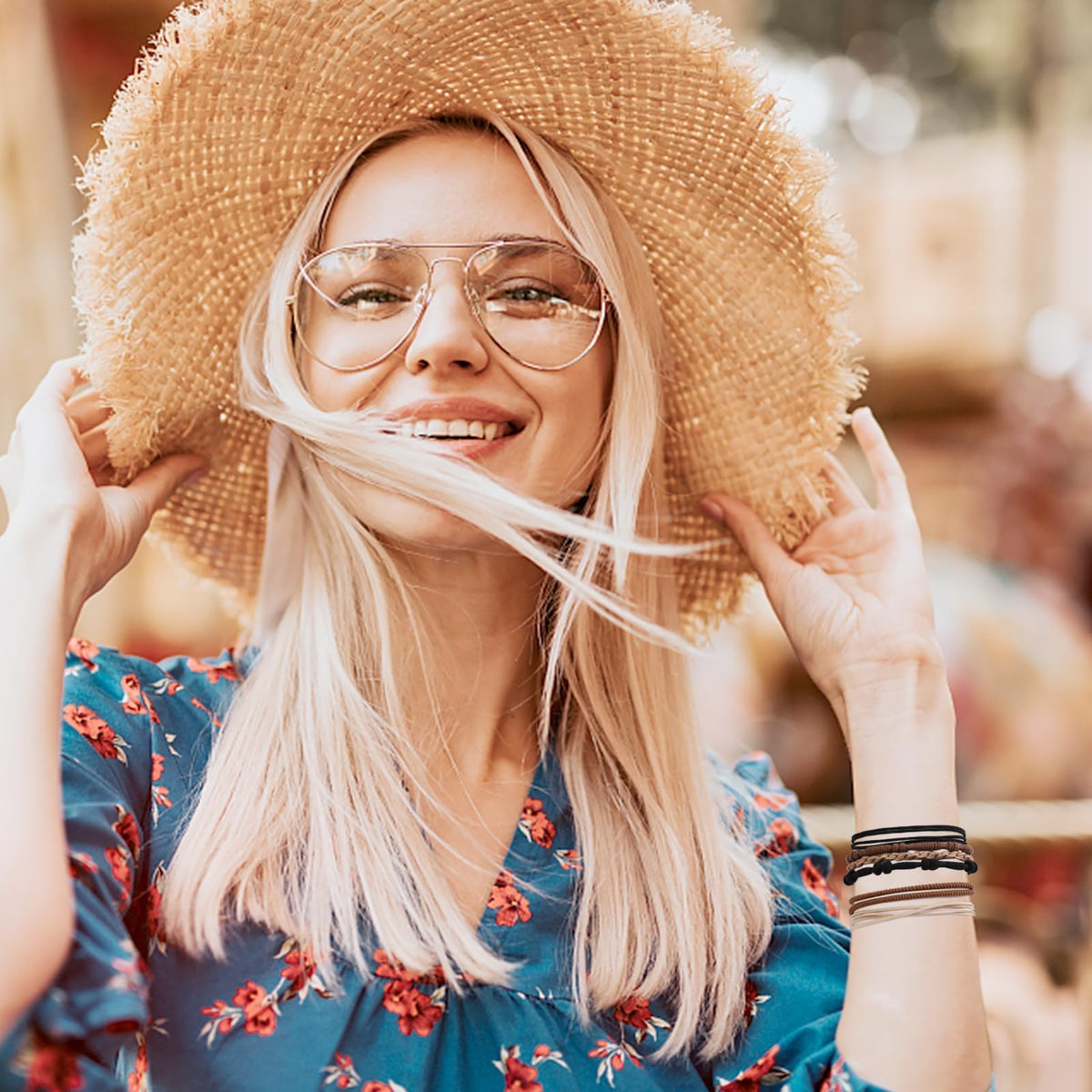 SYGY boho hair ties in various hairstyles