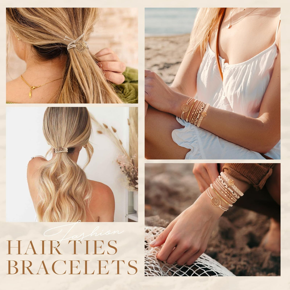 SYGY hair ties in use, securing hair in a ponytail