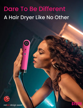 SYLPH Mini Hair Dryer showing the sleek wand-style design
