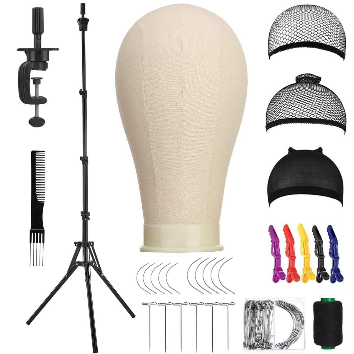 SZCY LLC 23 Inch Canvas Wig Head front view